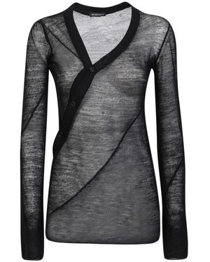 Ann Demeulemeester Bertina pullover with asymmetrical v-neck - Negro