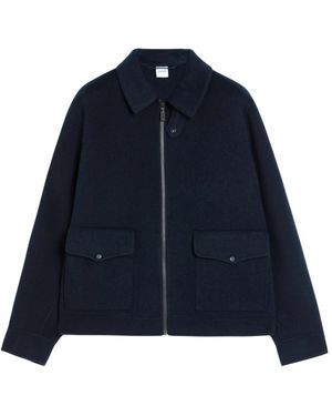 Aspesi Jassen ,Blauw ,Wol Double Faced Wool Jacket