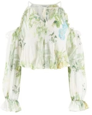 Guess Overhemden ,Wit ,Polyester Emily Cold Shoulder Top - Groen