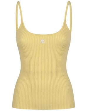 Courreges Reediton Rippstrick-Top - Gelb