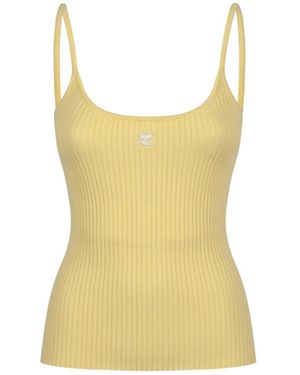 Courreges Reediton Rib Knit Tank Top - Geel