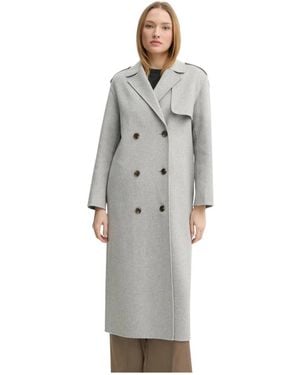 Theory Double-Breasted Coats - Gris