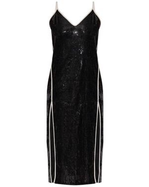 Palm Angels Paillettenkleid Mit Doppeltem Schlitz - Schwarz