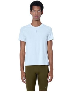 Hoka One One Fitness ,Wit ,Polyester Every Run Short Sleeve T-Shirt