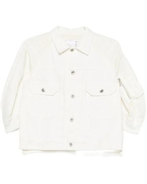Sacai Denim Jackets - White