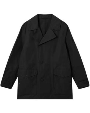 Stone Island Single-Breasted Coats - Black