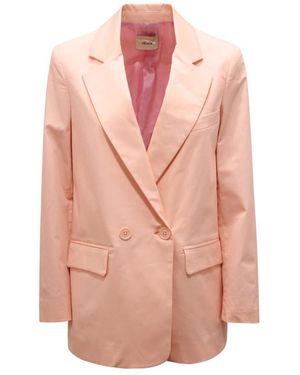 Dixie Jassen ,Roze ,Wol Oversized Double-Breasted Wollen Jas