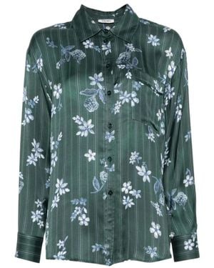 Liu Jo Overhemden ,Groen ,Satijn Gedruid Satijnen Shirt