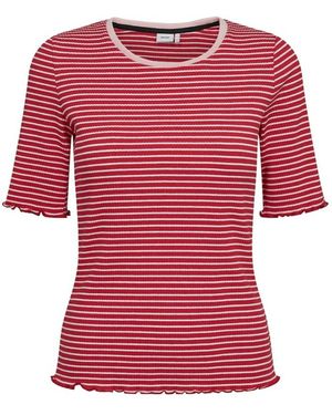 Numph Gestreiftes T-Shirt - Rot