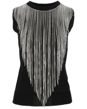 Sportmax Tops ,Zwart ,Wol Crine Top
