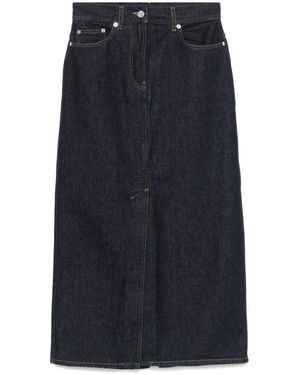 Loulou de Saison Denimrock mit kontrastnähten - Blau