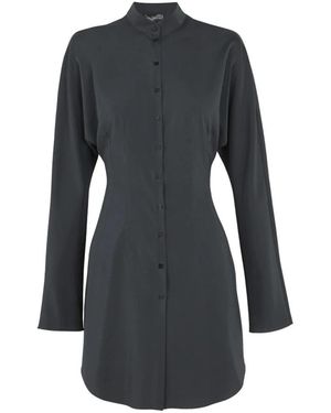 Cortana Overhemden ,Groen ,Leer Fitted Long Shirt - Zwart