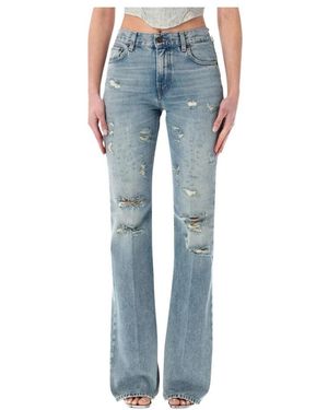 Haikure Gedetailleerde Wijde Jeans - Blauw
