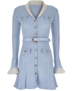 Self-Portrait Shirt Jurken - Blauw