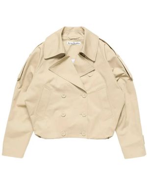 Acne Studios Jassen ,Katoen Korte Trenchcoat - Naturel