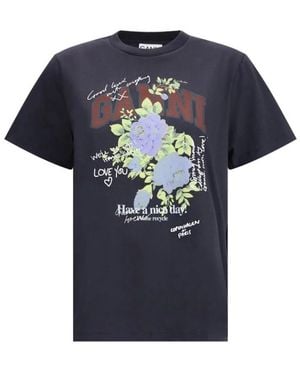 Ganni T-Shirts - Blu