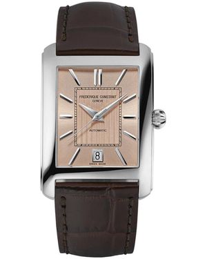 Frederique Constant Accessoires ,Grijs ,Leer Carree Automatic - Zwart