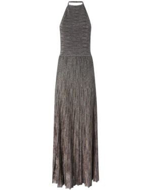 Missoni Lange Viscose Lamé Jurk Met Open Rug - Grijs