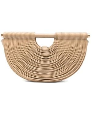 Cult Gaia Lou Pleated Half-Moon Tote Bag - Natural