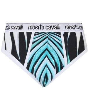 Roberto Cavalli Slip Mit Ray Of Sea Print - Blau
