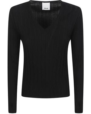 Allude V-Neck Knitwear - Negro