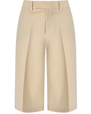 FEDERICA TOSI Nude Rosa Bermuda Wollmischung Shorts - Natur