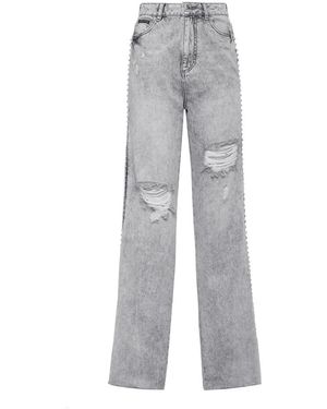 Philipp Plein Wide Jeans - Gris