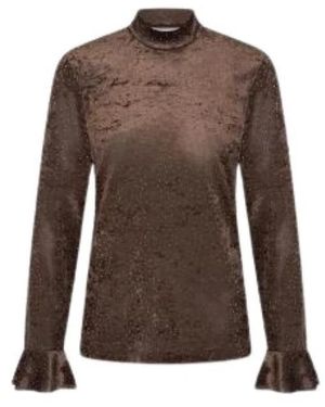 Helena Hart Long Sleeve Tops - Marron