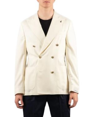 Paoloni Jassen ,Leer Blazer - Naturel