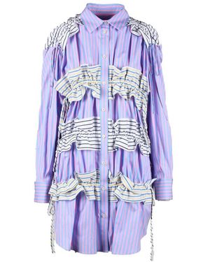 MSGM Kleedjes ,Paars ,Katoen Kleedjes - Blauw