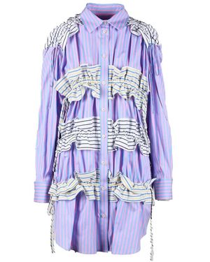 MSGM Kleedjes ,Paars ,Katoen Kleedjes - Blauw