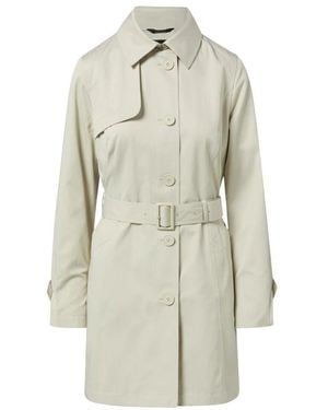 Comma, Eleganter Baumwoll-Trenchcoat Mit Logo-Detail - Natur