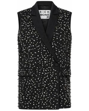 RICHMOND Taillierte Weste Mit Allover-Applikationen - Schwarz