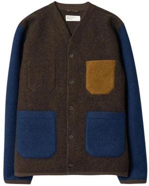 Universal Works Wollfleece Cardigan - Schwarz