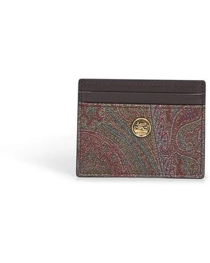 Etro Paisley Kartenhalter Mit Münze - Grau