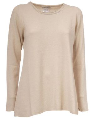 Le Tricot Perugia Long Sleeve T-Shirts - Natural