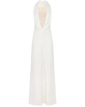 Elisabetta Franchi Kleedjes ,Wit ,Polyester Carpet Jurk