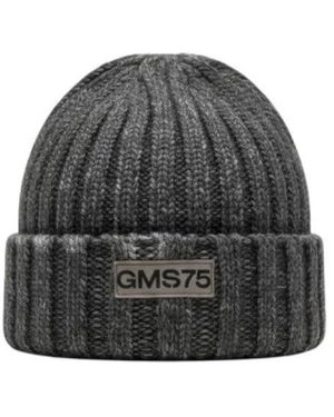 Gimo's Accessoires ,Grijs ,Geribbelde Gebreide Muts - Zwart