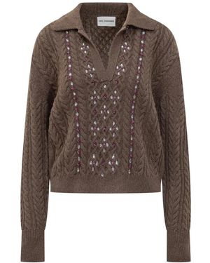 Des Phemmes V-Neck Knitwear - Marron