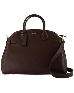 COACH Braune Leder Shopper Tasche Mit Griffen