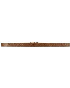 Elisabetta Franchi Lizard-Embossed Leather Belt With Logo