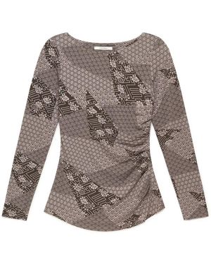 Maliparmi Mozaïek Kimono T-Shirt - Bruin