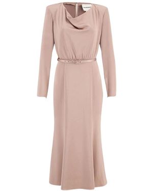 Roland Mouret Satin Crepe Cowl Drape Jurk - Roze