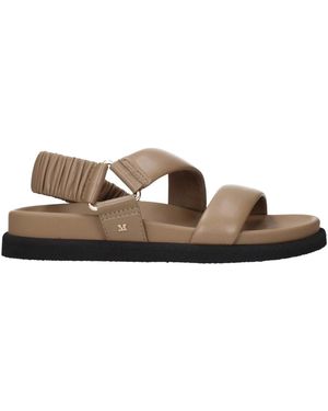 Max Mara Schoenen ,Bruin ,Leer Platte Sandalen