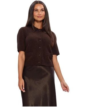 Y.A.S Y.A. ,Truien & Vesten ,Bruin ,Yasfrilo Ss Knit Cardigan