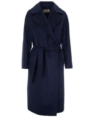 Max Mara Double-Breasted Coats - Bleu