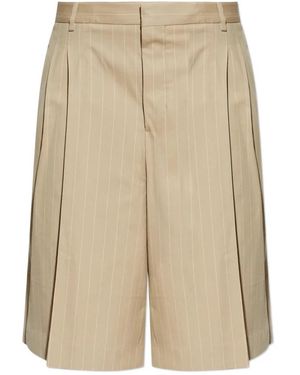 Ami Paris Low Waist Wide Bermuda Shorts - Naturel