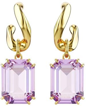 Swarovski Ohrringe Millenia Drop Earrings Octagon Lila-Tone Plated 5694784 - Mettallic
