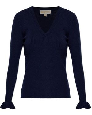 Michael Kors V-Neck Knitwear - Bleu