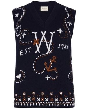 Weekend by Maxmara Truien & Vesten ,Blauw ,Wol Gilet Ricamato